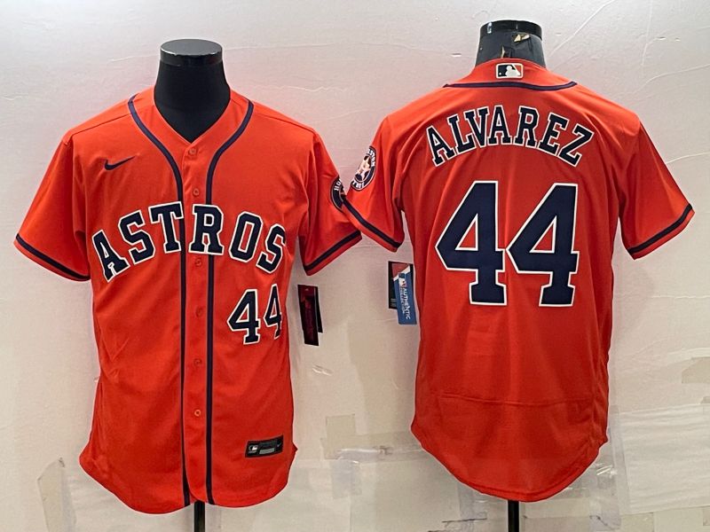 Men Houston Astros #44 Alvarez Orange Elite Nike 2022 MLB Jersey